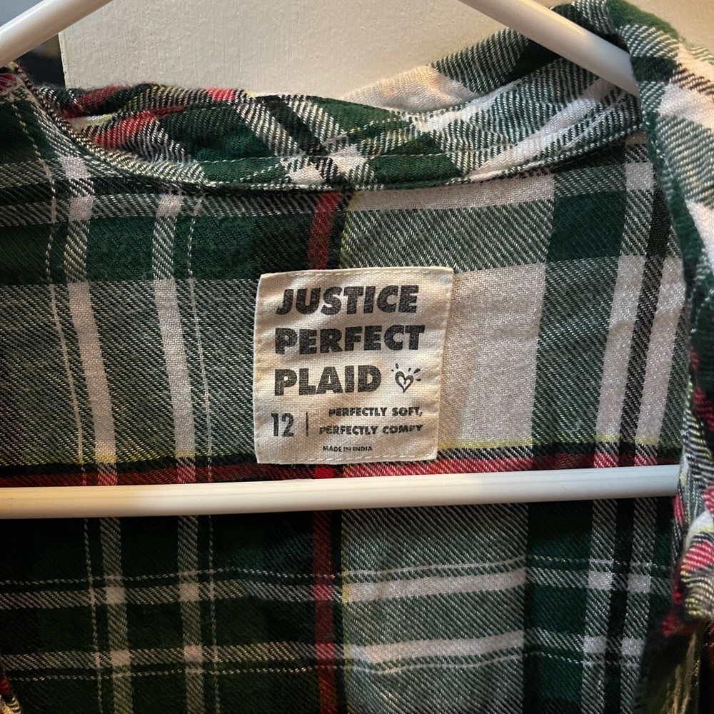 JUSTICE plaid flannel